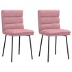 Sillas de comedor 2 unidades terciopelo rosa
