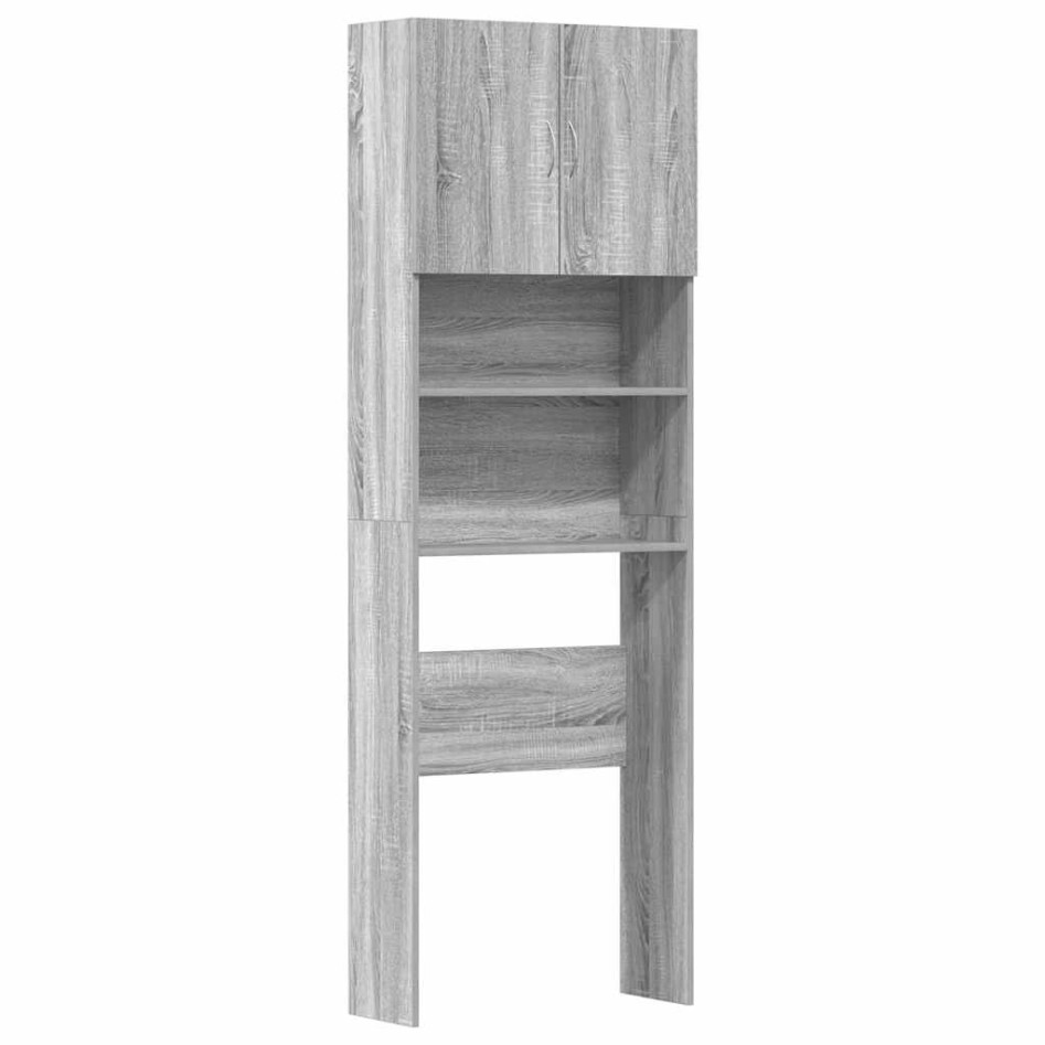 Armario de lavadora madera ingeniería gris sonoma 64x24x190