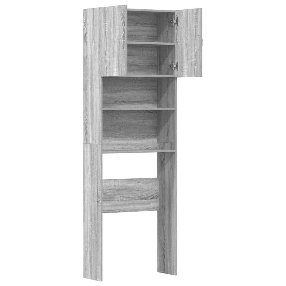 Armario de lavadora madera ingeniería gris sonoma 64x24x190