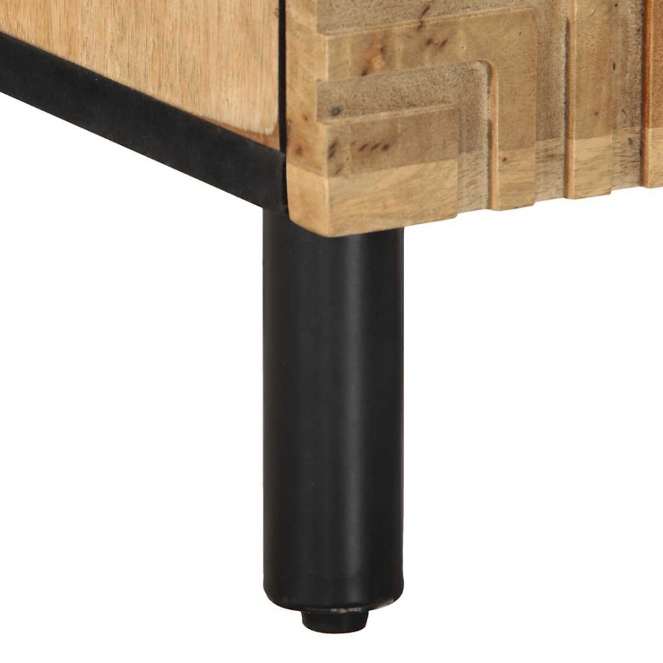 Mesilla de noche marrón 40x33x46 cm madera maciza