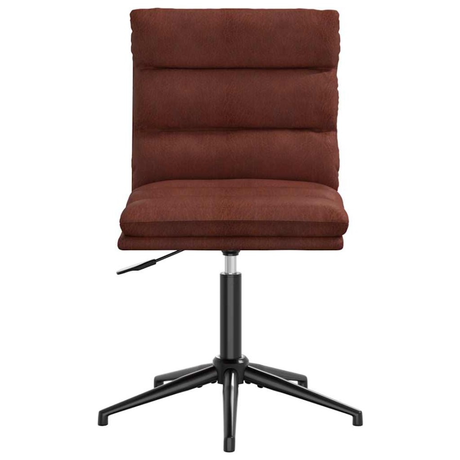 Silla de comedor cuero sintético marrón