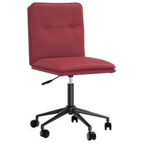 Silla de comedor de cuero sintético rojo