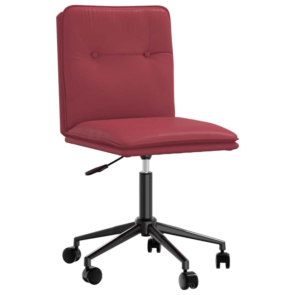 Silla de comedor de cuero sintético rojo