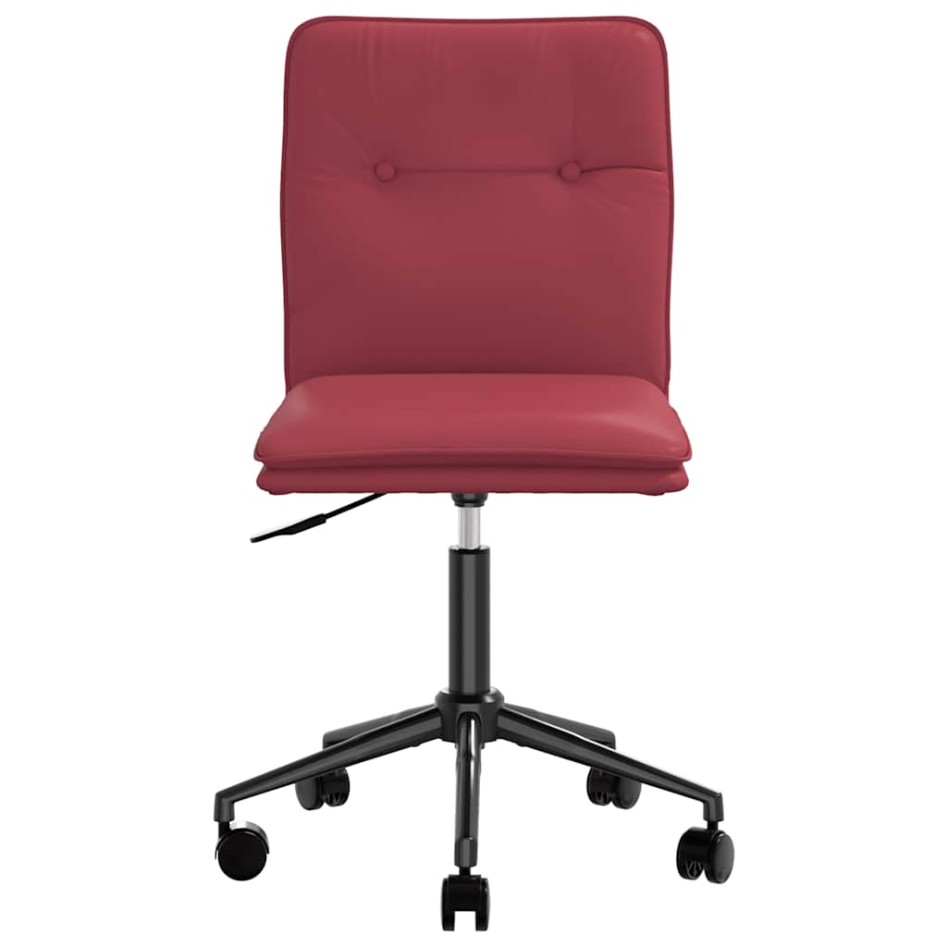 Silla de comedor de cuero sintético rojo