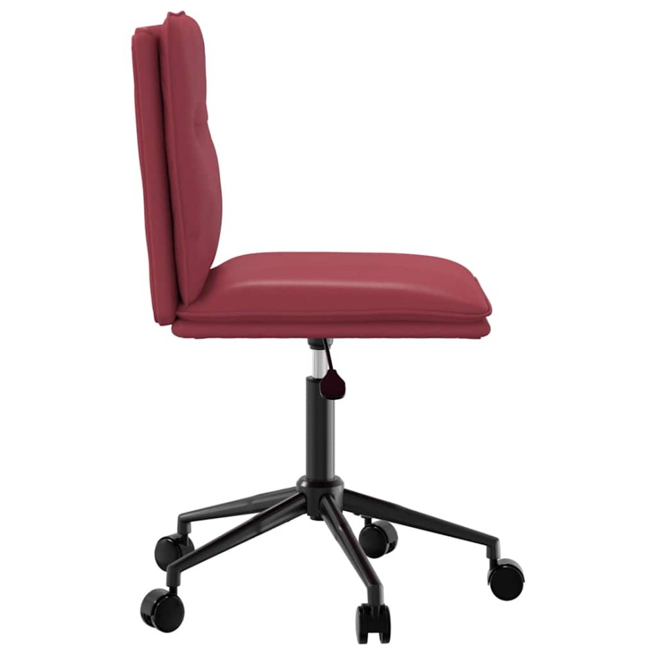 Silla de comedor de cuero sintético rojo