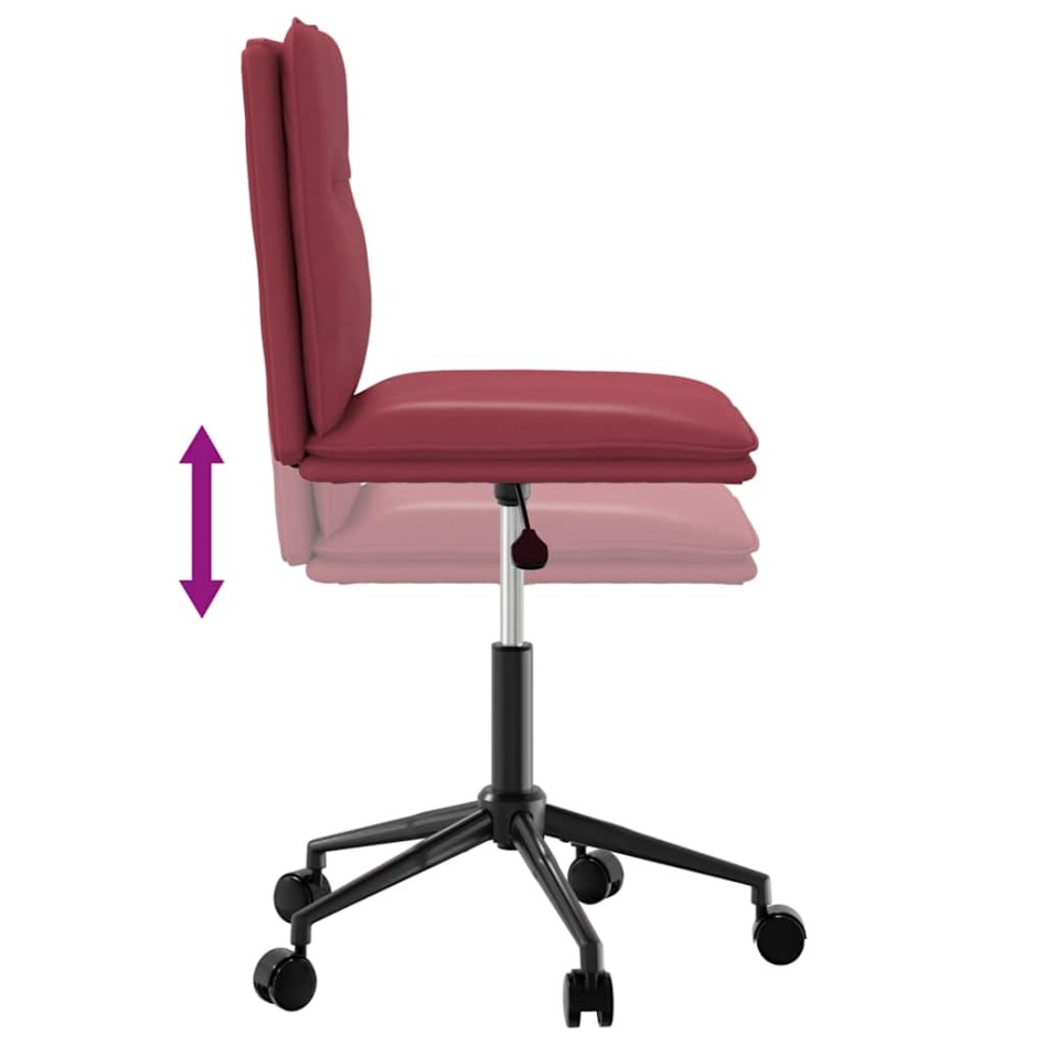 Silla de comedor de cuero sintético rojo