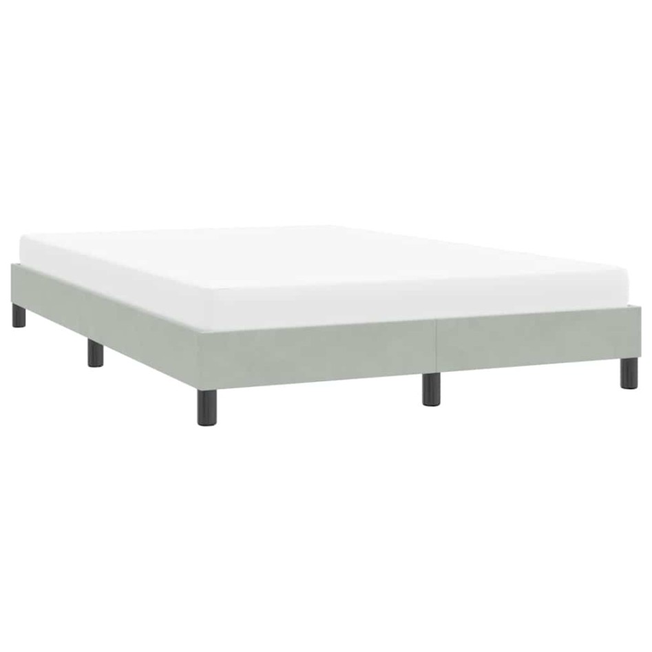 Estructura de cama sin colchón terciopelo gris claro 140x210