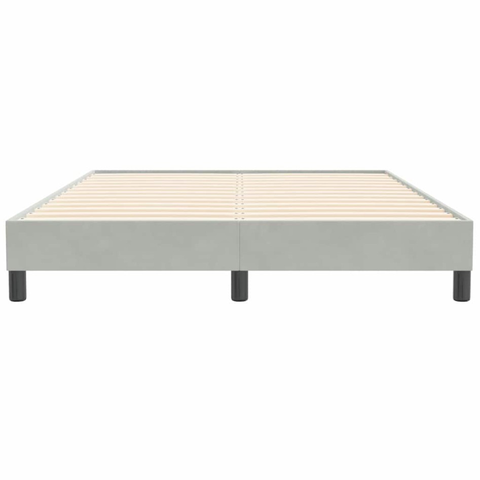 Estructura de cama sin colchón terciopelo gris claro 140x210