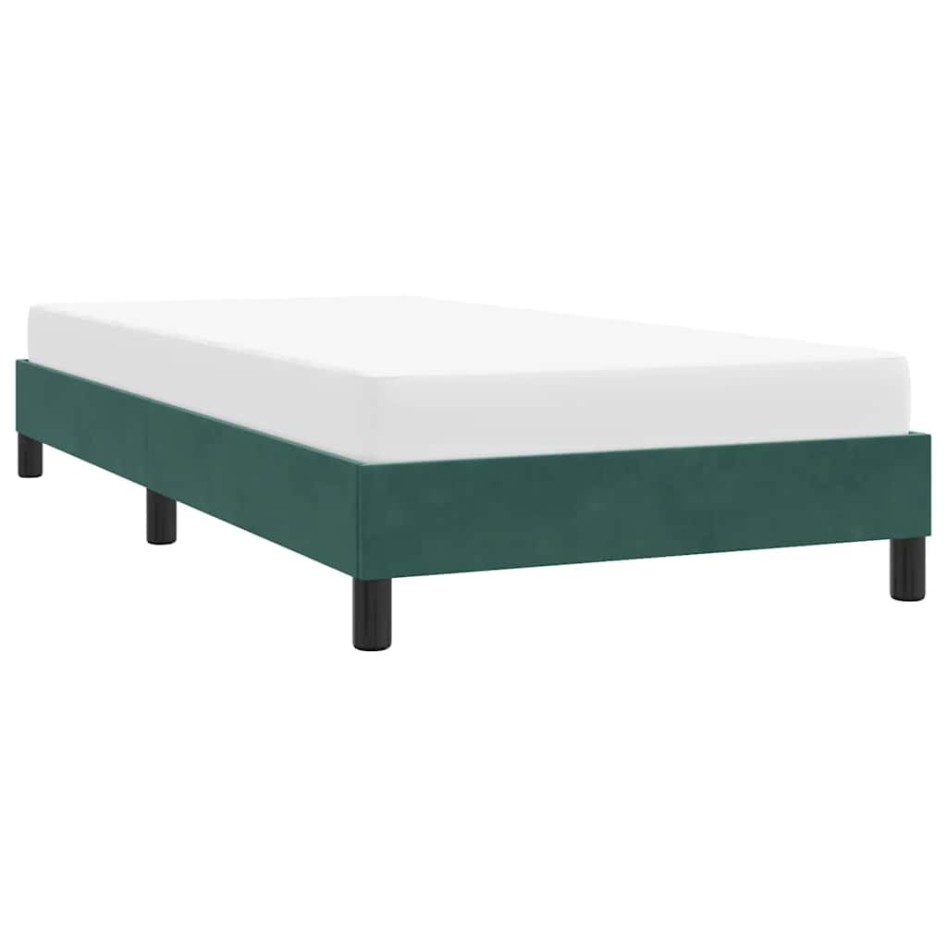 Estructura de cama sin colchón terciopelo verde oscuro