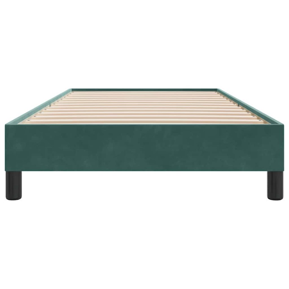 Estructura de cama sin colchón terciopelo verde oscuro