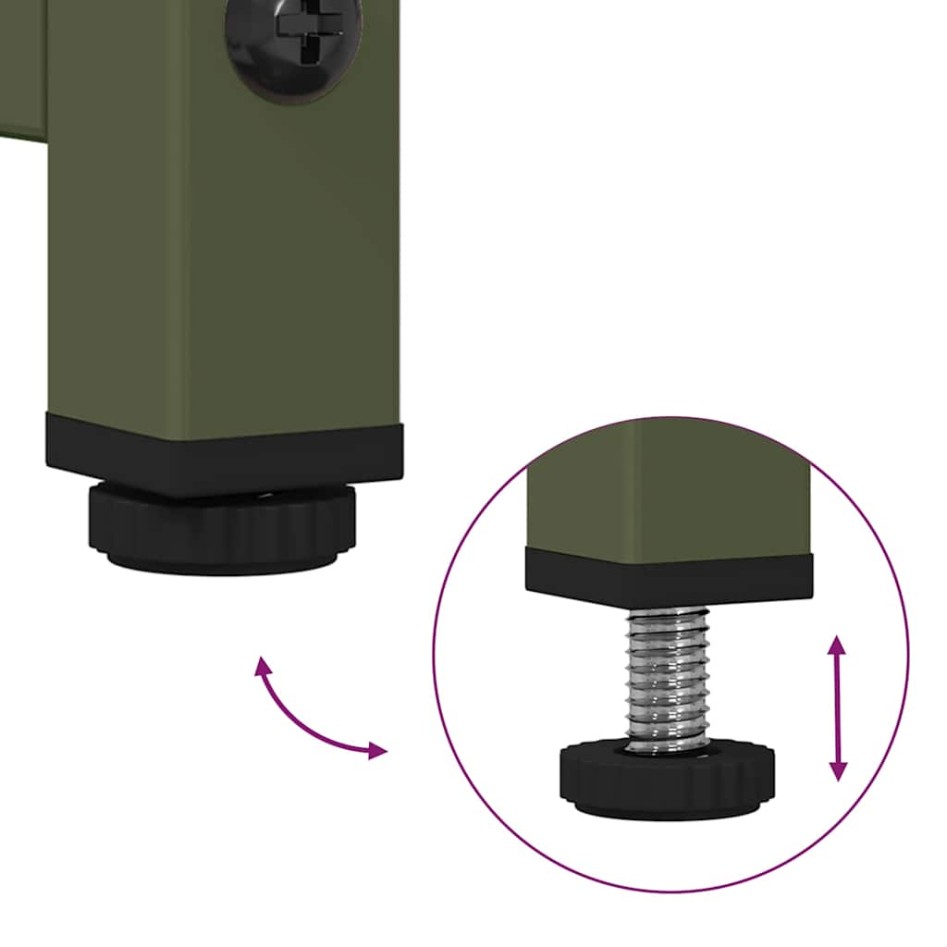 Aparador de acero verde oliva 68x39x107