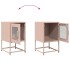 Mesita de noche de acero laminado en frío rosa 36x39x60,5