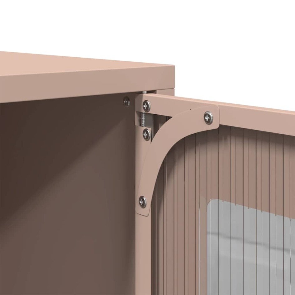 Mesita de noche de acero laminado en frío rosa 36x39x60,5