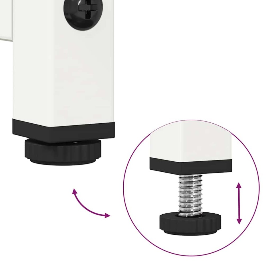 Mesita de noche de acero laminado en frío blanco 36x39x60,5