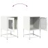 Mesita de noche de acero laminado en frío blanco 36x39x60,5