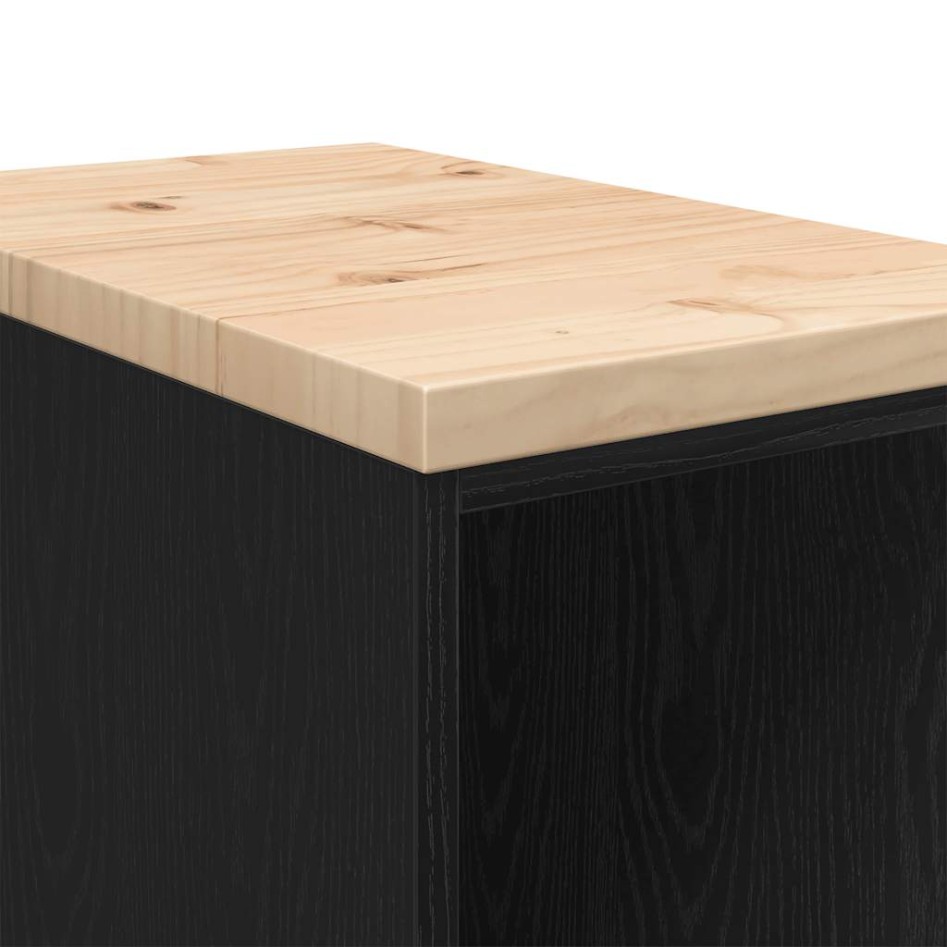 Armario de almacenamiento para garaje negro 30x51x85