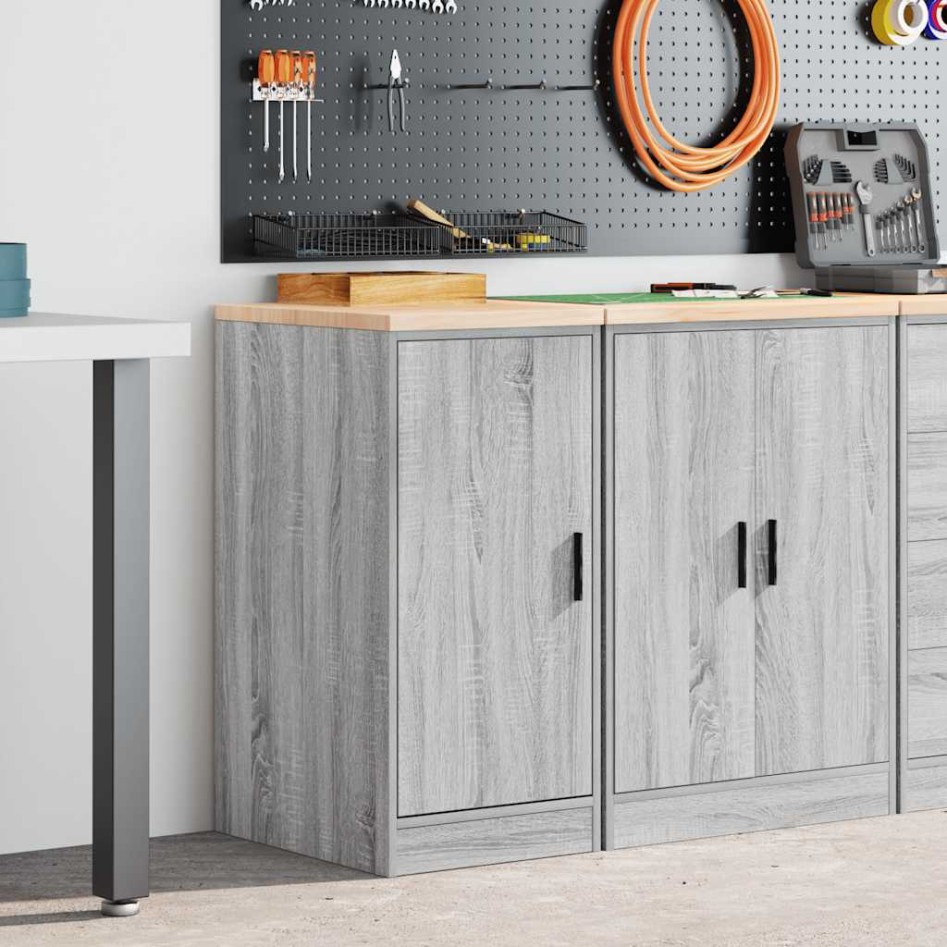 Armario de garaje de madera maciza pino gris Sonoma 40x51x85