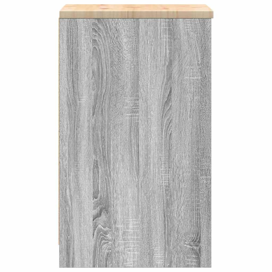 Armario de garaje de madera maciza pino gris Sonoma 40x51x85