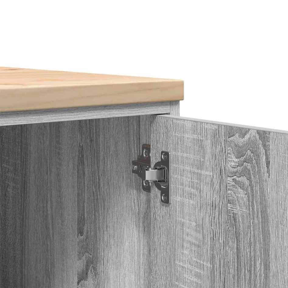 Armario de garaje de madera maciza pino gris Sonoma 40x51x85