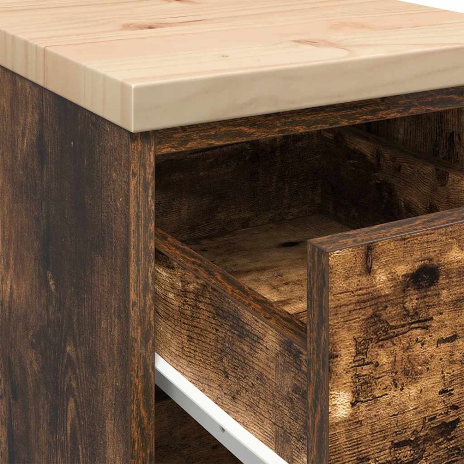 Armario de almacenamiento para garaje roble ahumado 30x51x85