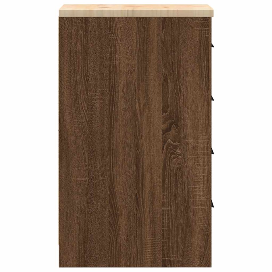 Armario de almacenamiento para garaje roble marrón 30x51x85