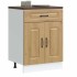 Mueble bajo de cocina Kalmar roble artesanal madera