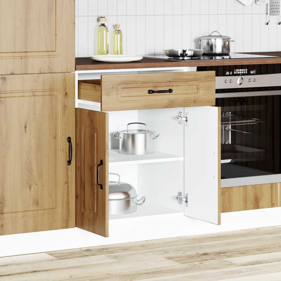 Mueble bajo de cocina Kalmar roble artesanal madera