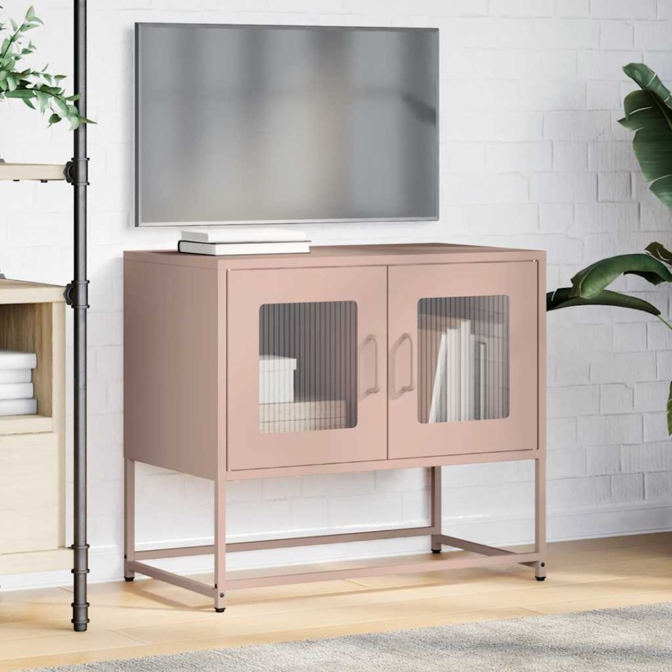 Mueble para TV acero laminado en frío rosa 68x39x60,5