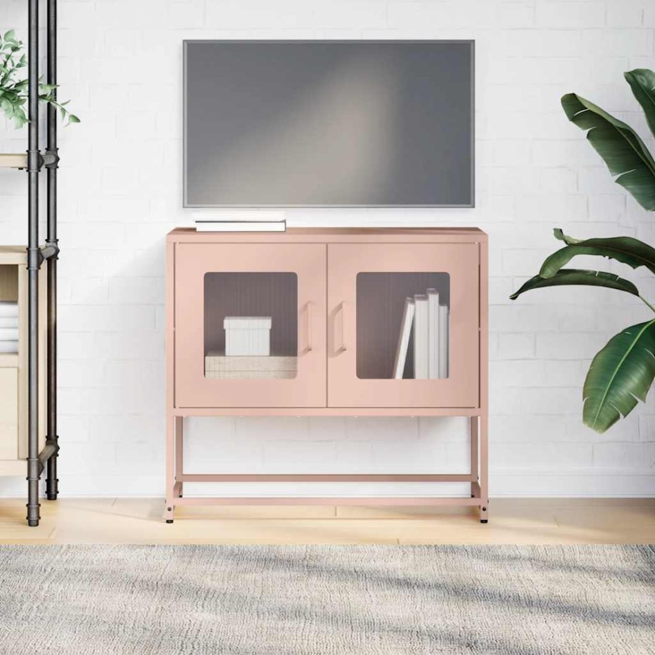 Mueble para TV acero laminado en frío rosa 68x39x60,5