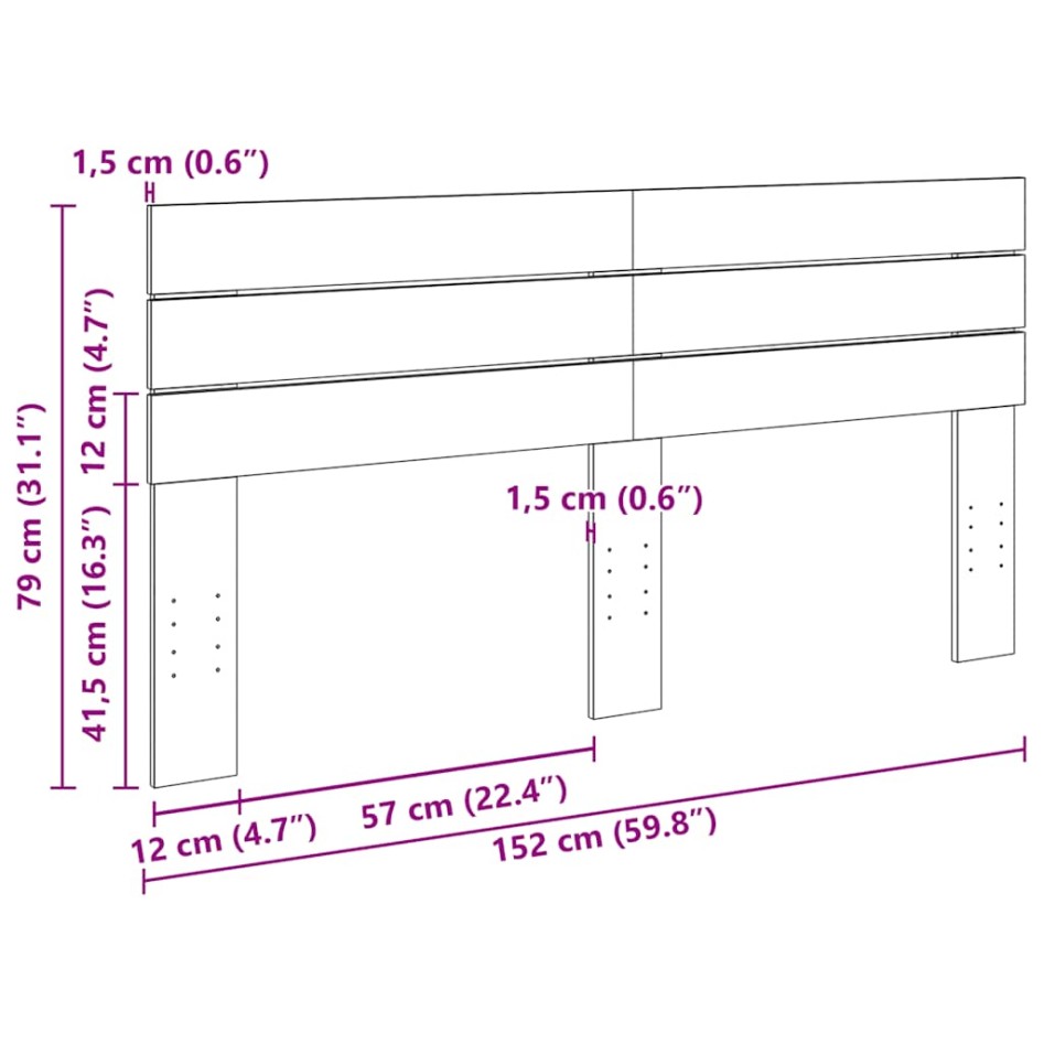 Cabecero 150 cm Madera Maciza