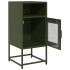 Mesita de noche de acero laminado verde oliva 36x39x78