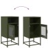 Mesita de noche de acero laminado verde oliva 36x39x78