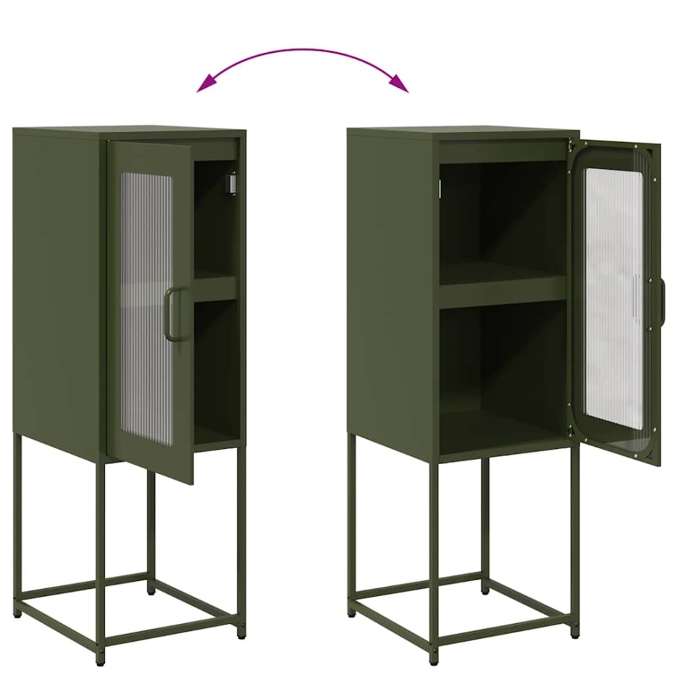 Aparador de acero laminado en frío verde oliva 36x39x107