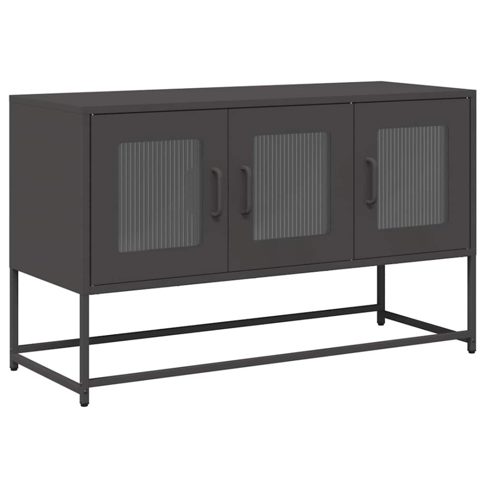 Mueble para TV acero laminado en frío negro 100,5x39x60,5