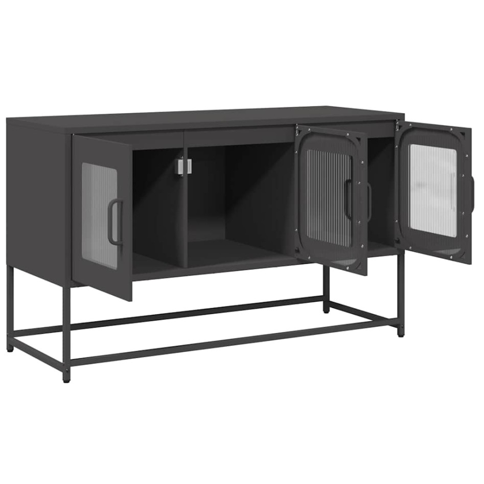 Mueble para TV acero laminado en frío negro 100,5x39x60,5