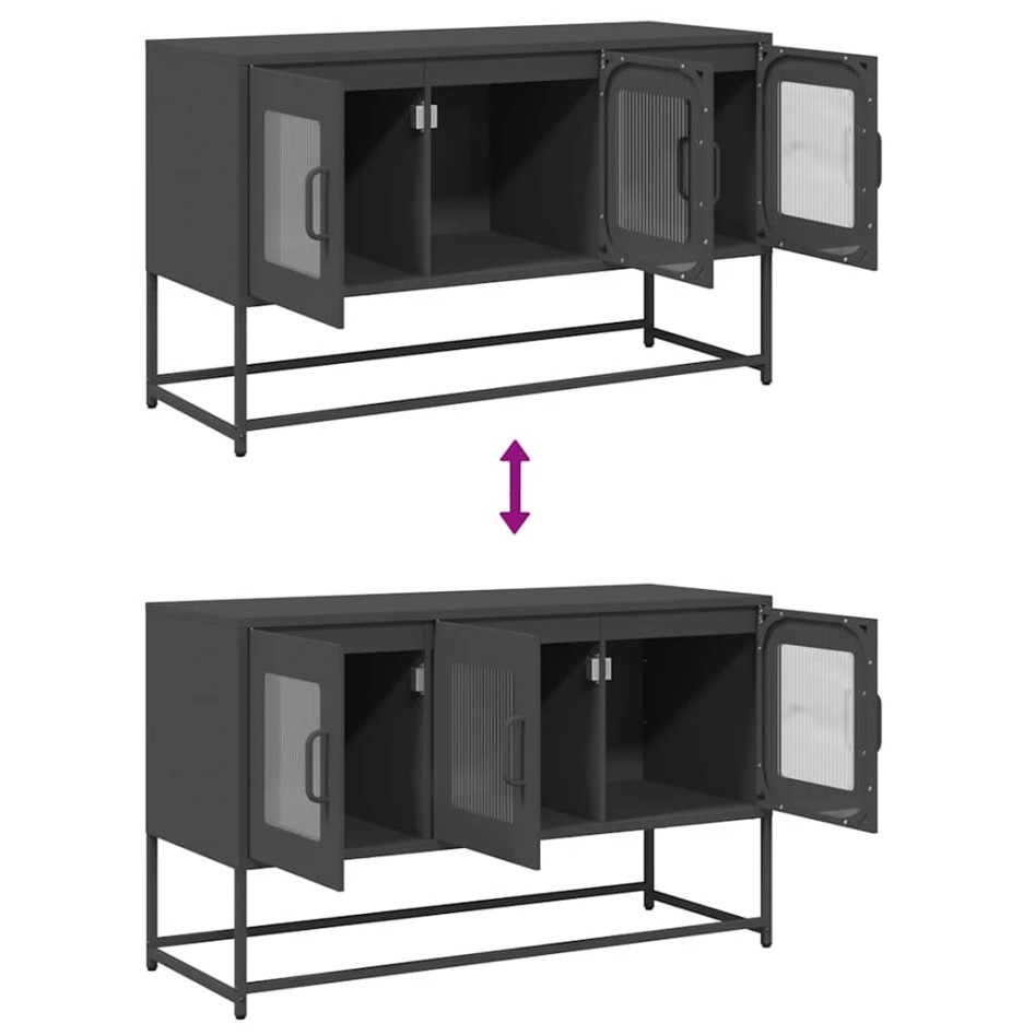 Mueble para TV acero laminado en frío negro 100,5x39x60,5