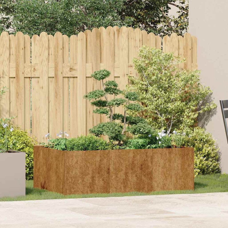 Jardinera oxidada 120x80x40 cm acero