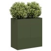 Jardinera de acero laminado en frío verde oliva 80x40x80 cm