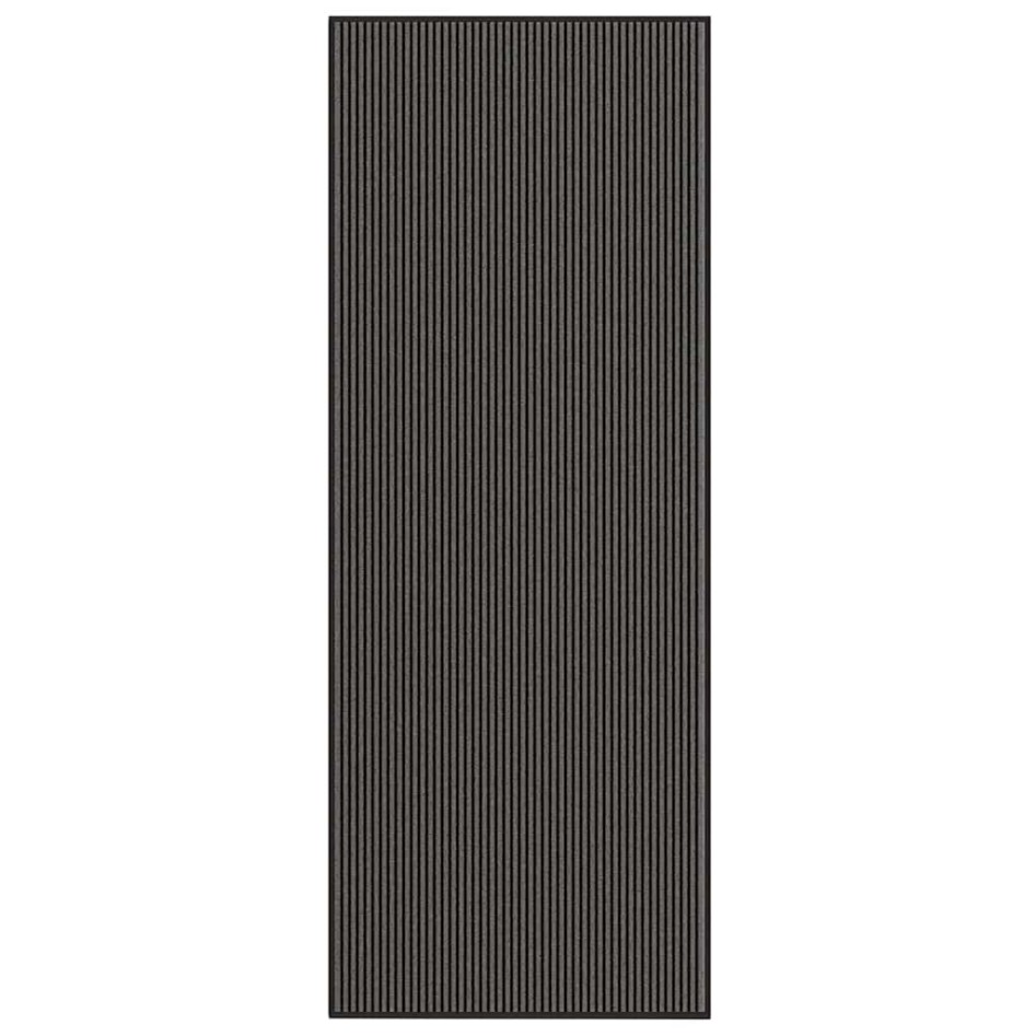 Felpudo a rayas negro y gris 115x300