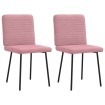 Sillas de comedor 2 unidades terciopelo rosa
