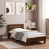 Estructura cama con cabecero sin colchón marrón roble 75x190