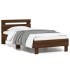 Estructura cama con cabecero sin colchón marrón roble 75x190