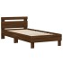 Estructura cama con cabecero sin colchón marrón roble 75x190