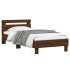 Estructura cama con cabecero sin colchón marrón roble 75x190