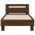 Estructura cama con cabecero sin colchón marrón roble 75x190
