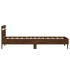 Estructura cama con cabecero sin colchón marrón roble 75x190