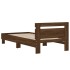 Estructura cama con cabecero sin colchón marrón roble 75x190