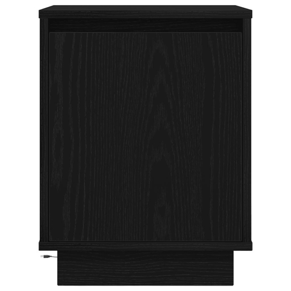 Mesilla de noche con luces LED negra 38x34x50