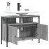 Armario lavabo baño madera ingeniería gris Sonoma 80x30x60