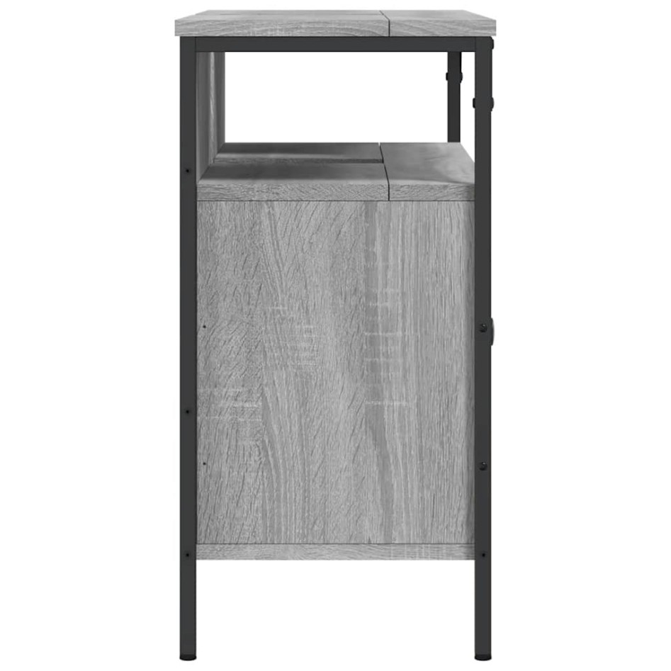 Armario lavabo baño madera ingeniería gris Sonoma 80x30x60